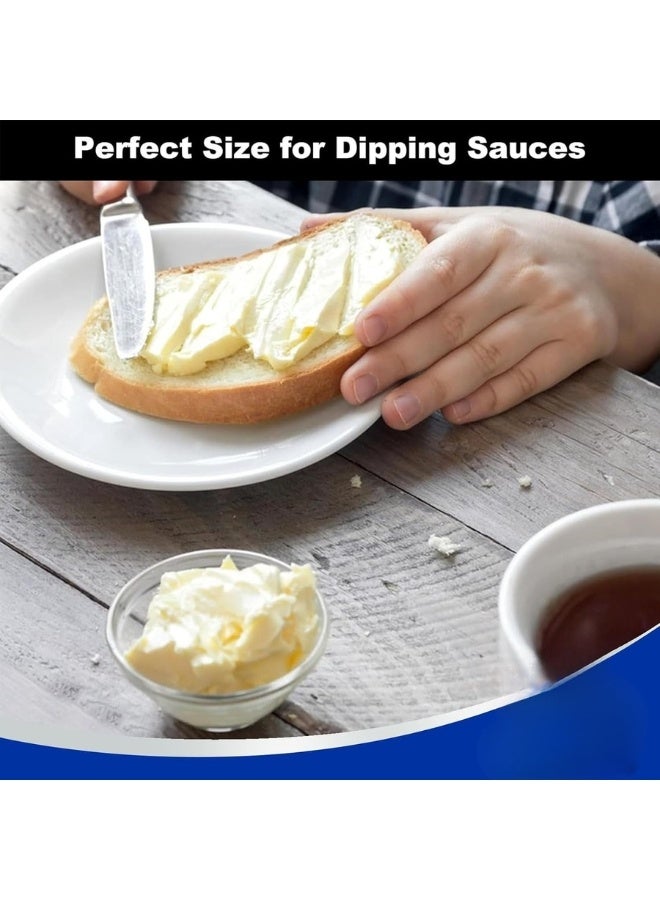 هابي هوم عبوة من 6 أوعية زجاجية صغيرة، أوعية غمس، طبق صلصة صغير مستدير سعة 75 مل للصلصات، وعاء تقديم زجاجي شفاف صغير للصلصة، المكونات، التوابل، أوعية تحضير التوابل، المقبلات - Image 5