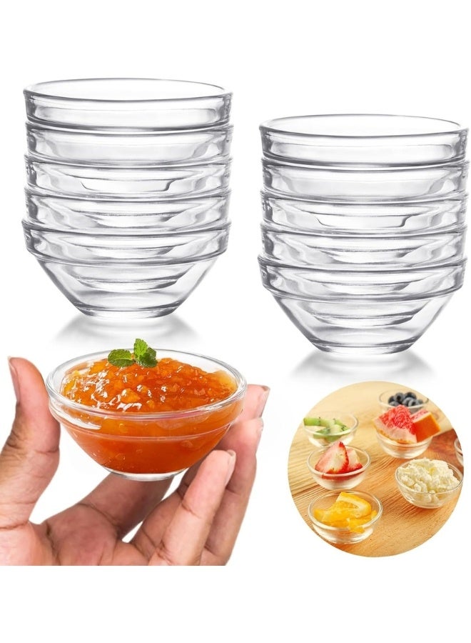 هابي هوم عبوة من 6 أوعية زجاجية صغيرة، أوعية غمس، طبق صلصة صغير مستدير سعة 75 مل للصلصات، وعاء تقديم زجاجي شفاف صغير للصلصة، المكونات، التوابل، أوعية تحضير التوابل، المقبلات - Image 2