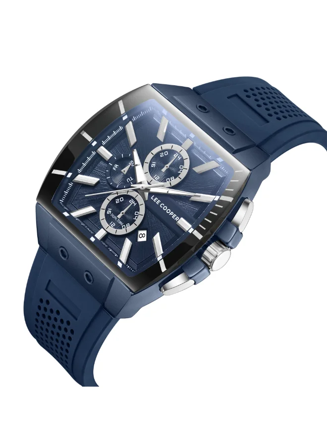 Lee Cooper Dark Blue Men's Silicone Multi Function Watch LC08081.999 - 43*52 mm for Men | Best Price UAE