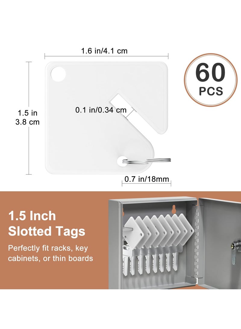 KASTWAVE Rack Key Tags, 60 Pcs 1.5 Inch Key Tags Blank, Plastic Round Split Ring Durable Key Identify Tags, Bulk Key Tags for Key Cabinet Lockers Sturdy Frosted Item Identifiers for Home Offices - Image 4