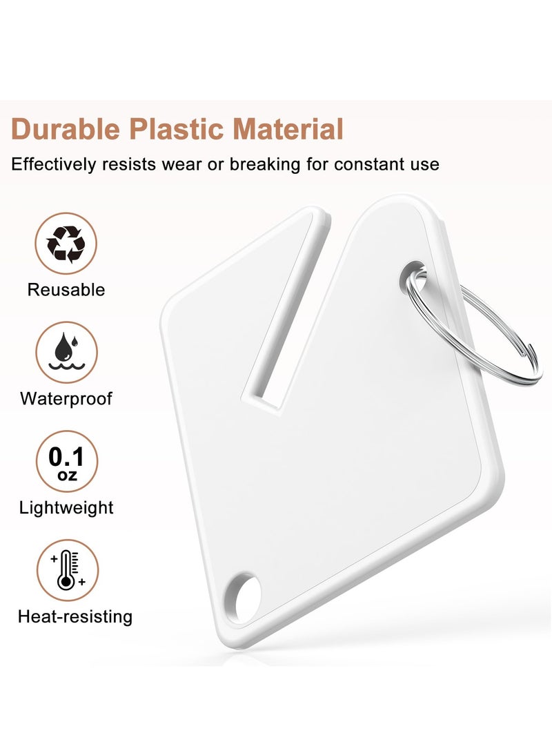 KASTWAVE Rack Key Tags, 60 Pcs 1.5 Inch Key Tags Blank, Plastic Round Split Ring Durable Key Identify Tags, Bulk Key Tags for Key Cabinet Lockers Sturdy Frosted Item Identifiers for Home Offices - Image 2