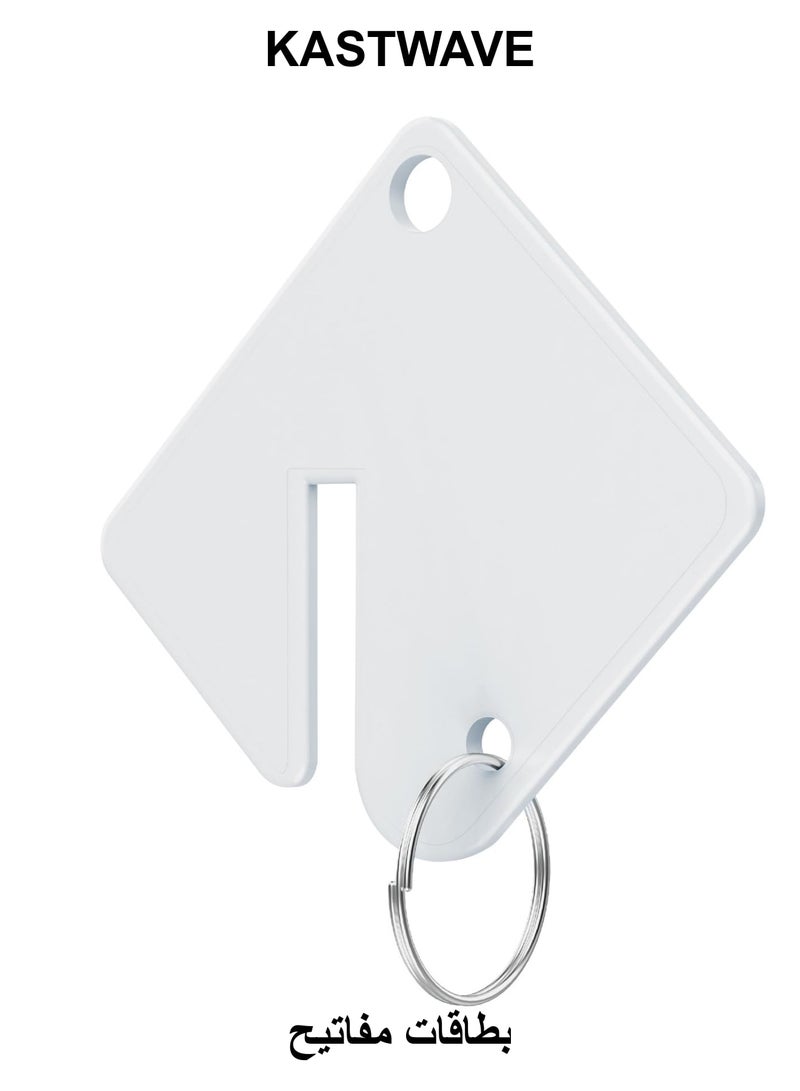 KASTWAVE Rack Key Tags, 60 Pcs 1.5 Inch Key Tags Blank, Plastic Round Split Ring Durable Key Identify Tags, Bulk Key Tags for Key Cabinet Lockers Sturdy Frosted Item Identifiers for Home Offices - Image 1