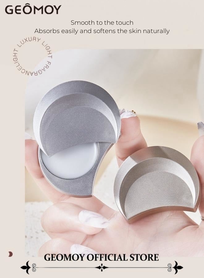 Geomoy Unisex Women's Men's 2pcs Solid Perfume Moon Shape Package Fresh Smearing Perfume Ointment Portable Lightweight Fragrance Body Cream - Image 2