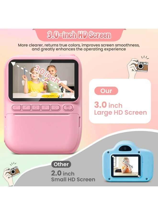 xppier كاميرا للأطفال، طباعة فورية بدقة 1080P، كاميرا مزدوجة، صور وفيديو، شاشة IPS LCD بحجم 2.4 بوصة، بطارية مدمجة بسعة 1800 مللي أمبير، بطاقة TF بسعة 32 جيجابايت، هدية عيد ميلاد ومهرجان للأطفال - Image 3