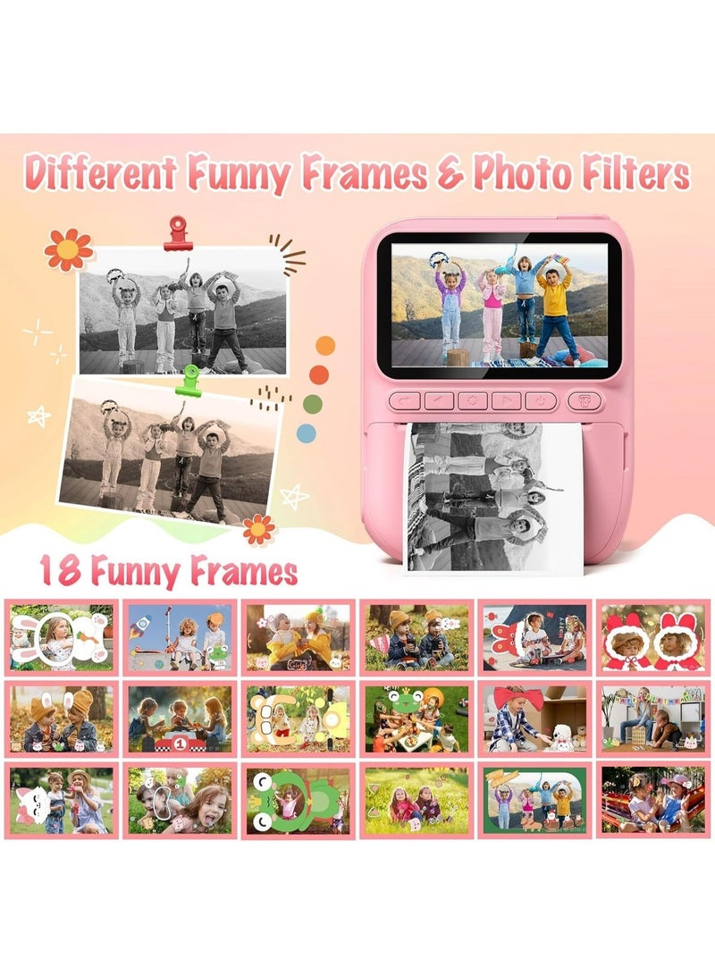 xppier كاميرا للأطفال، طباعة فورية بدقة 1080P، كاميرا مزدوجة، صور وفيديو، شاشة IPS LCD بحجم 2.4 بوصة، بطارية مدمجة بسعة 1800 مللي أمبير، بطاقة TF بسعة 32 جيجابايت، هدية عيد ميلاد ومهرجان للأطفال - Image 5