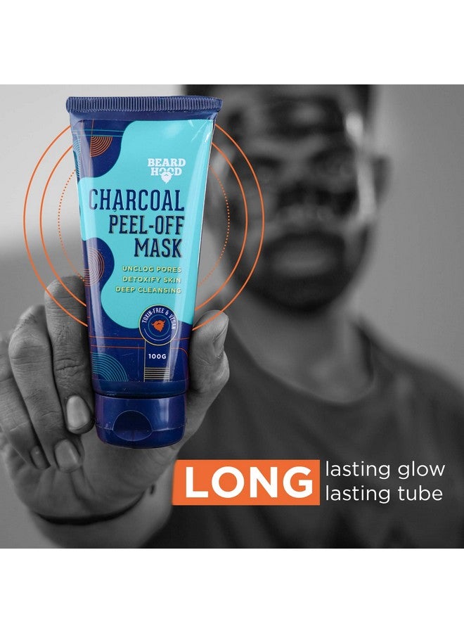 BEARDHOOD Charcoal Peel Off Mask ; Skin Detox & Instant Glow ; Benefits Of Rosemary Oil & Eucalyptus Oil 3.5 Ounce/100Gram - Image 4