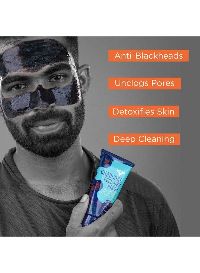 BEARDHOOD Charcoal Peel Off Mask ; Skin Detox & Instant Glow ; Benefits Of Rosemary Oil & Eucalyptus Oil 3.5 Ounce/100Gram - Image 2