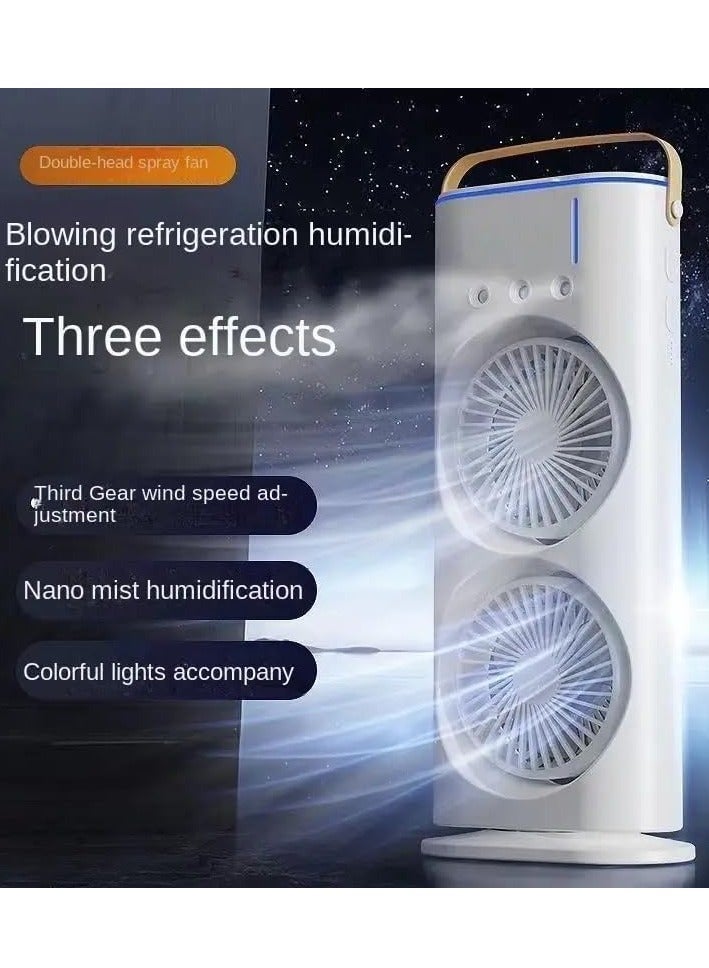 BORTONY Air Cooler Fan Desktop Spray Mist Fan Air Conditioners  Rechargeable Electric Fan LED Light Water Mist Fan 3 In 1 Air Humidifier For Home - Image 3