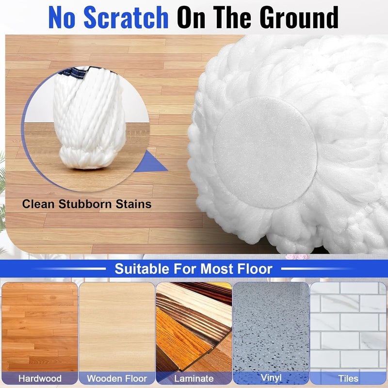 Whixant Self Wringing Twist Mop Wet Mop for Floor Cleaning with Long Handle Heavy Duty Floor Mop for Hardwood Vinyl Tile Marble Laminate Home Office Kitchen - Image 5