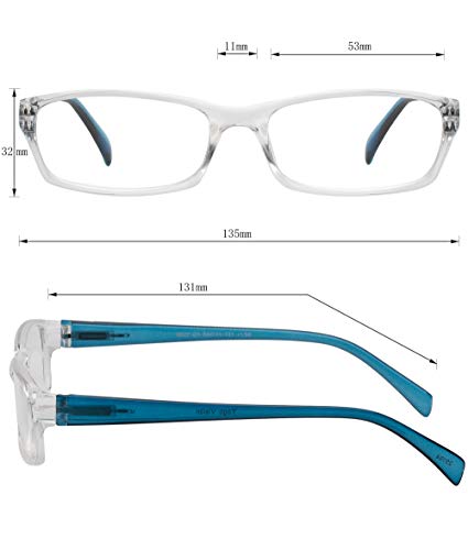 Yogo Vision Reading Glasses 5 Pairs Fashion Ladies Quality Designed for Women Set of Black and Red, Pink and Black, Purple and Black, Red Green and Black, Light Transparent W Pouches 1.25 - Image 3