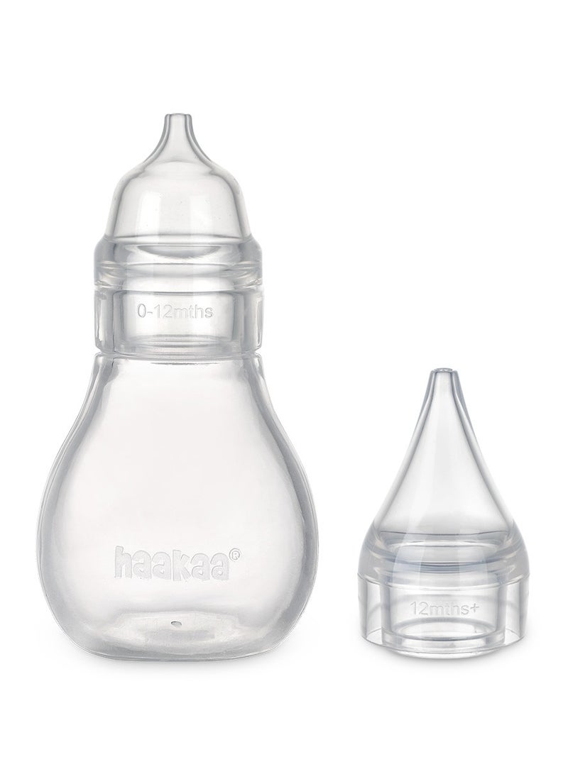 haakaa Silicone Baby Nasal Aspirator with 2 Tips – BPA-Free Nose Bulb Syringe & Easy-Squeeze Nose Cleaner for Newborns, Infants & Toddlers (0m+) - Image 2