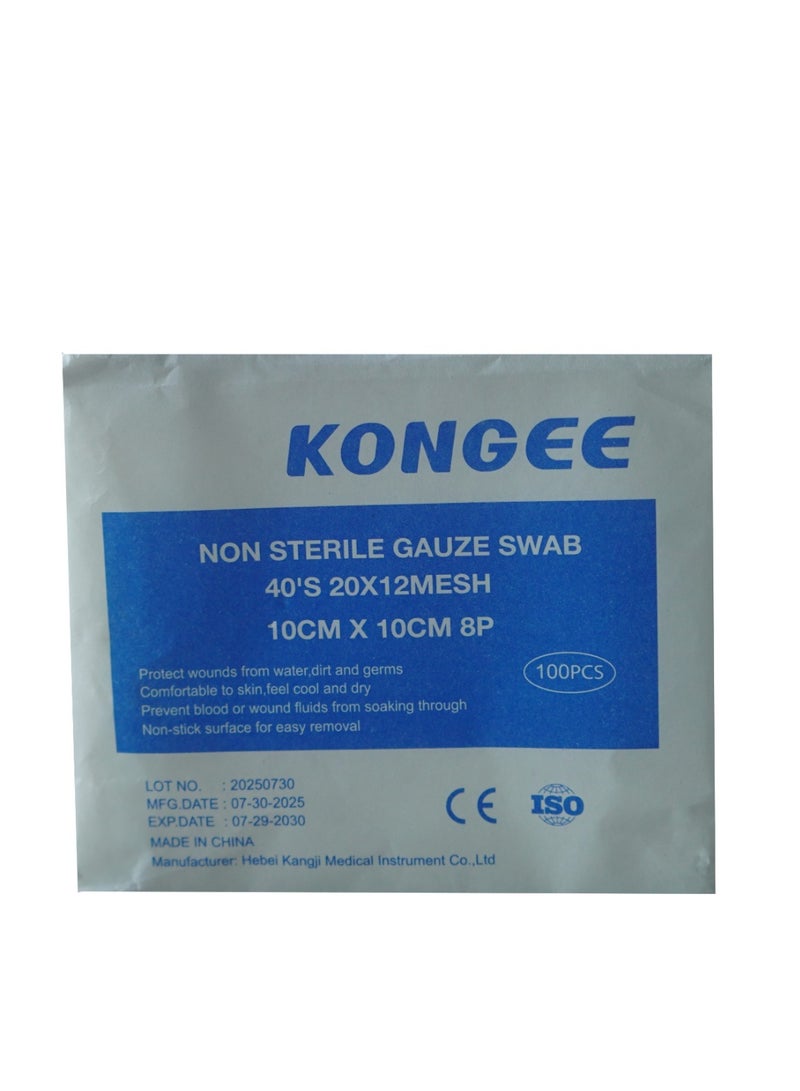 Kangji non-sterile gauze swab 10x10 , 8ply 100 pcs/pack