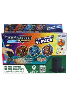 BEYBATTLE BURST Takara Tomy-Beyblade-Beybattle Burst-Energy Uprising 4-in-1 Pack D S5 | Beyblade Spinning Top with Launcher (Defense, Balance, & Attack) | Gift for Beyblade Lovers and Kids  - Image 1
