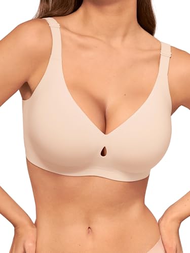 LUCKMEEY Bras for Women No Underwire Push Up Wireless Bra Seamless Bras Full Coverage Supportive Everyday Bra with Lift - Image 1