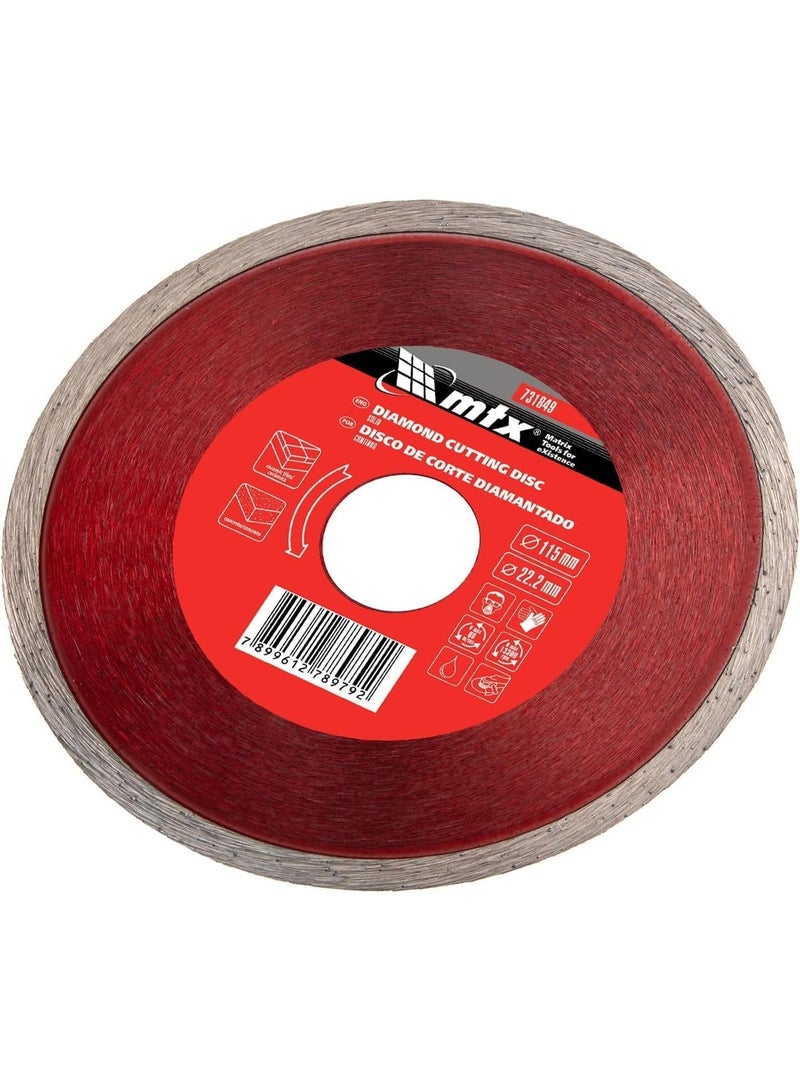 MTX Solid Diamond Cutting Disk for Wet Cutting (115 X 22,2 mm) - Image 3