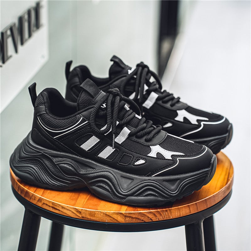 Torre Shoes Men'S Ins Trendy Retro Colorblock Thick Bottom Mesh Breathable Sneaker Korean Style Casual Running Shoes For Boys - Image 4