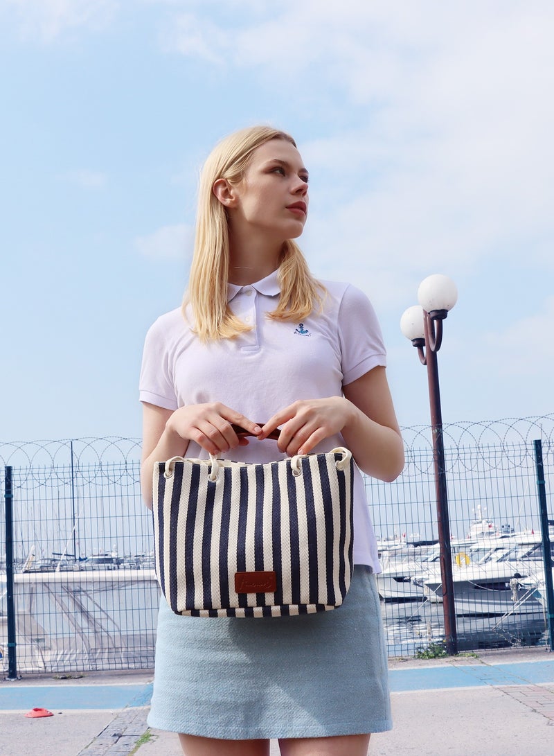 Anemoss Women Tote Bags, 2-in-1 Hand and Shoulder Bag, Magnetic Closure Large Capacity, Striped Design Handbag, Crossbody Travel Bag, Gifts for Women and Girls - Image 3