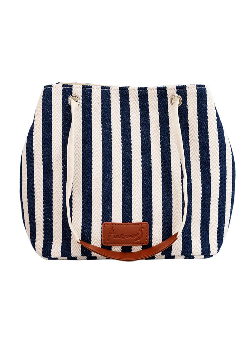 Anemoss Women Tote Bags, 2-in-1 Hand and Shoulder Bag, Magnetic Closure Large Capacity, Striped Design Handbag, Crossbody Travel Bag, Gifts for Women and Girls - Image 2