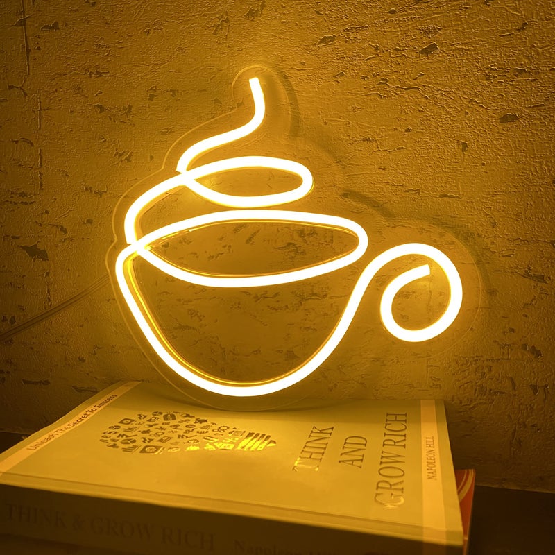 AHUJA INTERNATIONAL Teacup LED NEON Sign Customized NEON Sign Perfect for Tea Lover, Coffee Lover, Night LAMP, Home Decor, Cafe, Room, Kitchen, Dining Room - Image 5