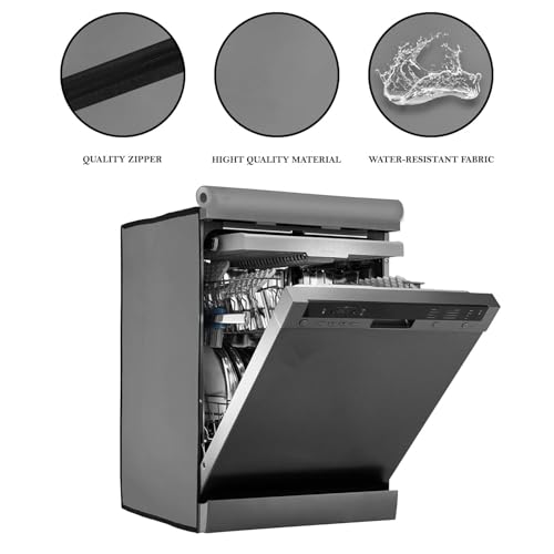Wings Star Polyester Heavy Duty Waterproof And Dustproof Dishwasher Cover For Bosch Serie 6 SMS66GI01I Protect Your Dishwasher Now Grey - Image 2