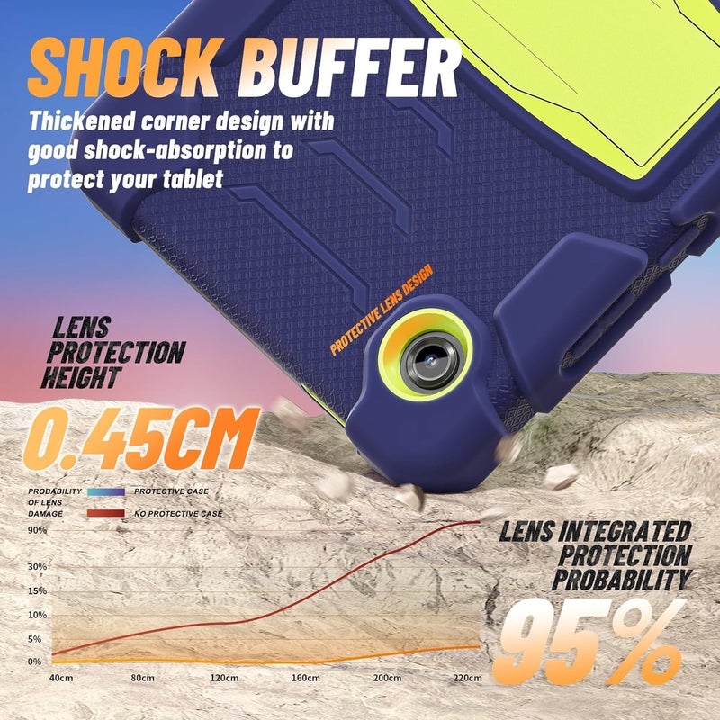 AVAKOT Case for Galaxy Tab A11 8.7 Inch 2025, Heavy Duty Rugged Full-Body Hybrid Shockproof Drop Protection Cover for Samsung Galaxy Tab A11 8.7 Inch 2025 Tablet (SM-X133 SM-X135) (Blue) - Image 5