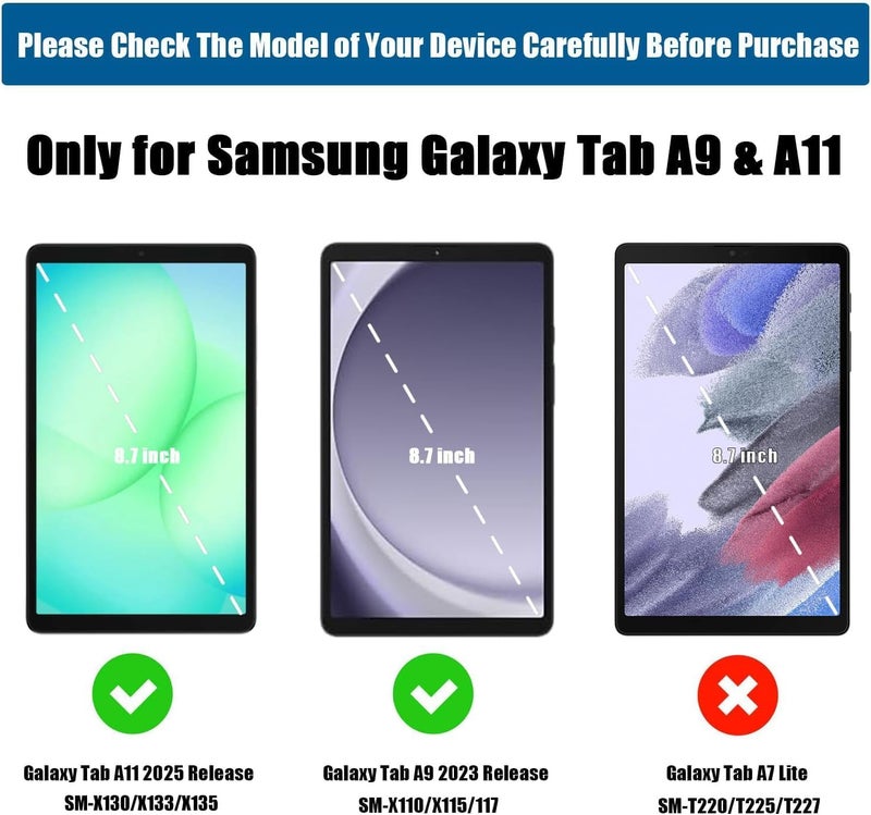 AVAKOT Case for Galaxy Tab A11 8.7 Inch 2025, Heavy Duty Rugged Full-Body Hybrid Shockproof Drop Protection Cover for Samsung Galaxy Tab A11 8.7 Inch 2025 Tablet (SM-X133 SM-X135) (Blue) - Image 2