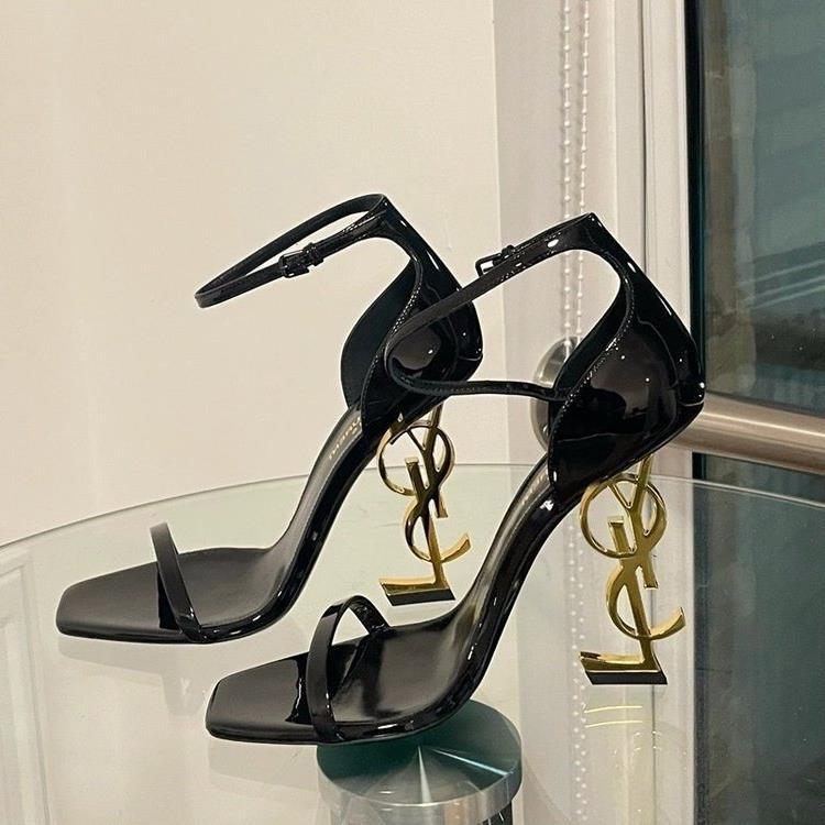 Women'S Sandals With Buckle 2022 Black Elegant High Heel Open Toe Stiletto Heel Fashion Shoes - Image 1