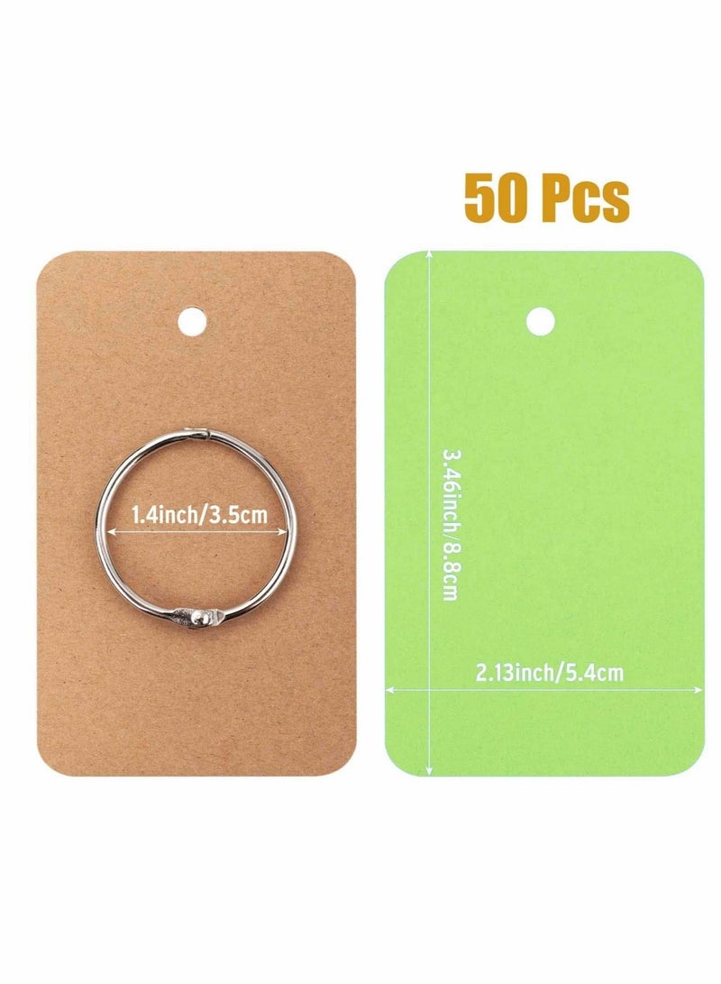 Excefore Index Cards, Mini Notepad, Cards Colored Index Cards with Ring, Heavy Weight Small Kraft Paper Cards for Studying, 8 Pack  - Image 2