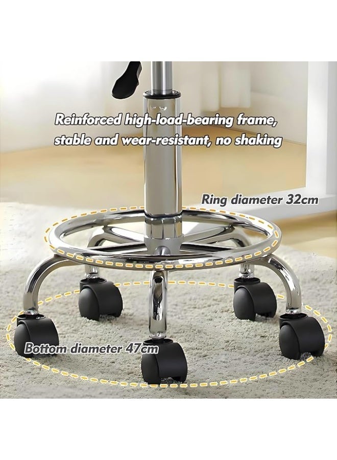 Swivel chair with wheels – adjustable height from 46 to 60 cm with an ergonomic design for use in the office, home, salon or studio - Image 3