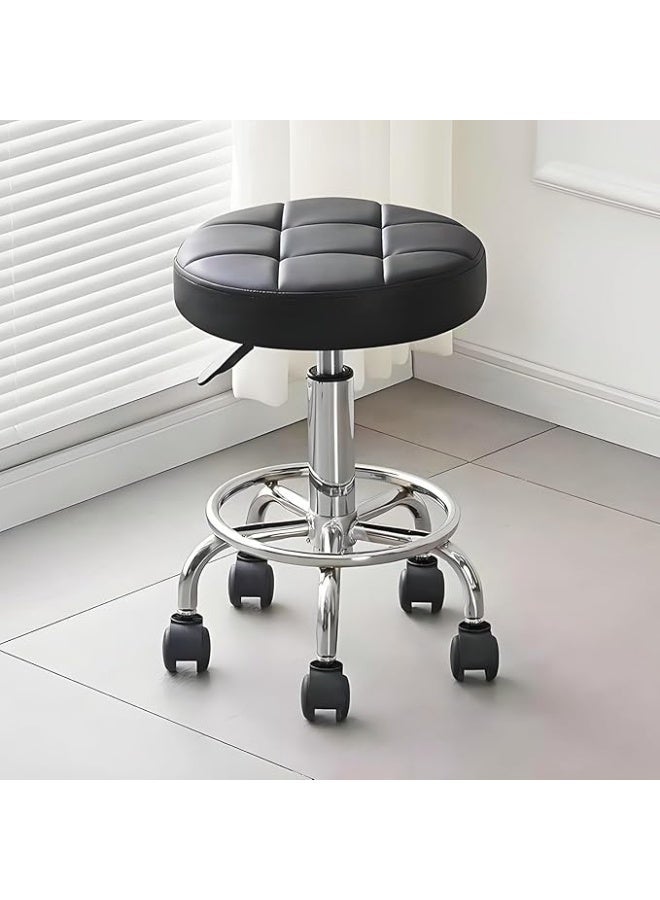Swivel chair with wheels – adjustable height from 46 to 60 cm with an ergonomic design for use in the office, home, salon or studio - Image 1