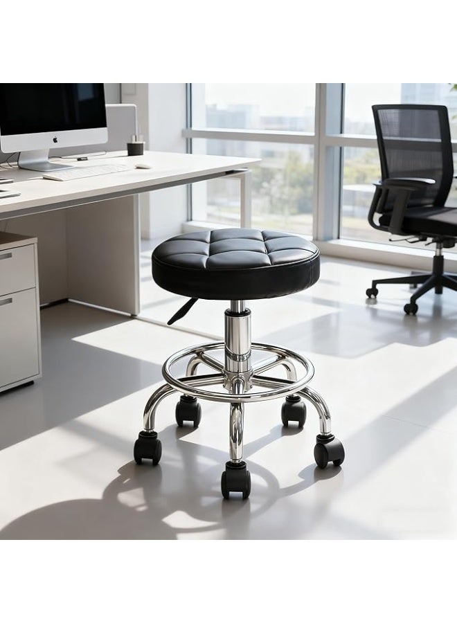 Swivel chair with wheels – adjustable height from 46 to 60 cm with an ergonomic design for use in the office, home, salon or studio - Image 5