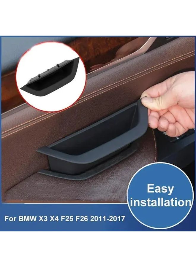 Black Driver Door Armrest Cover For BMW X3 X4 2010 2016 Storage Box - Image 1