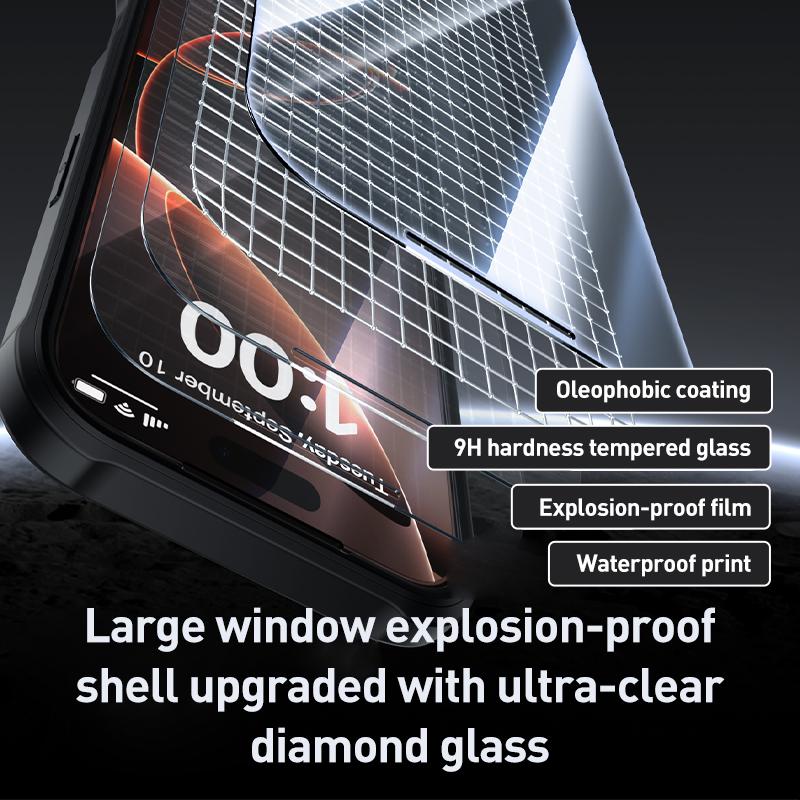 erorex For iPhone 17 Pro Double-sided Plastic Glass Phone Protective Case(Red) - Image 4