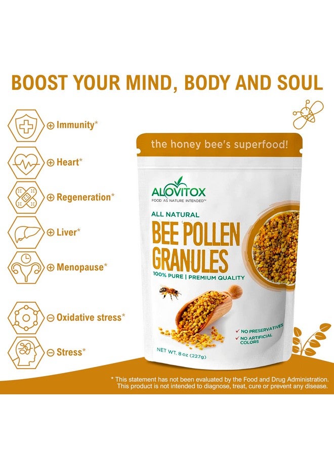 ALOVITOX حبوب لقاح النحل ألوفيتوكس 8 أونصات | 100% نقية، حبوب لقاح نحل عضوية لدراغون ذو اللحية | حبوب لقاح عضوية غنية بالمواد الغذائية مع مضادات الأكسدة، بروتين، فيتامينات والمزيد | خميرة غذائية وخالية من الغلوتين - Image 2