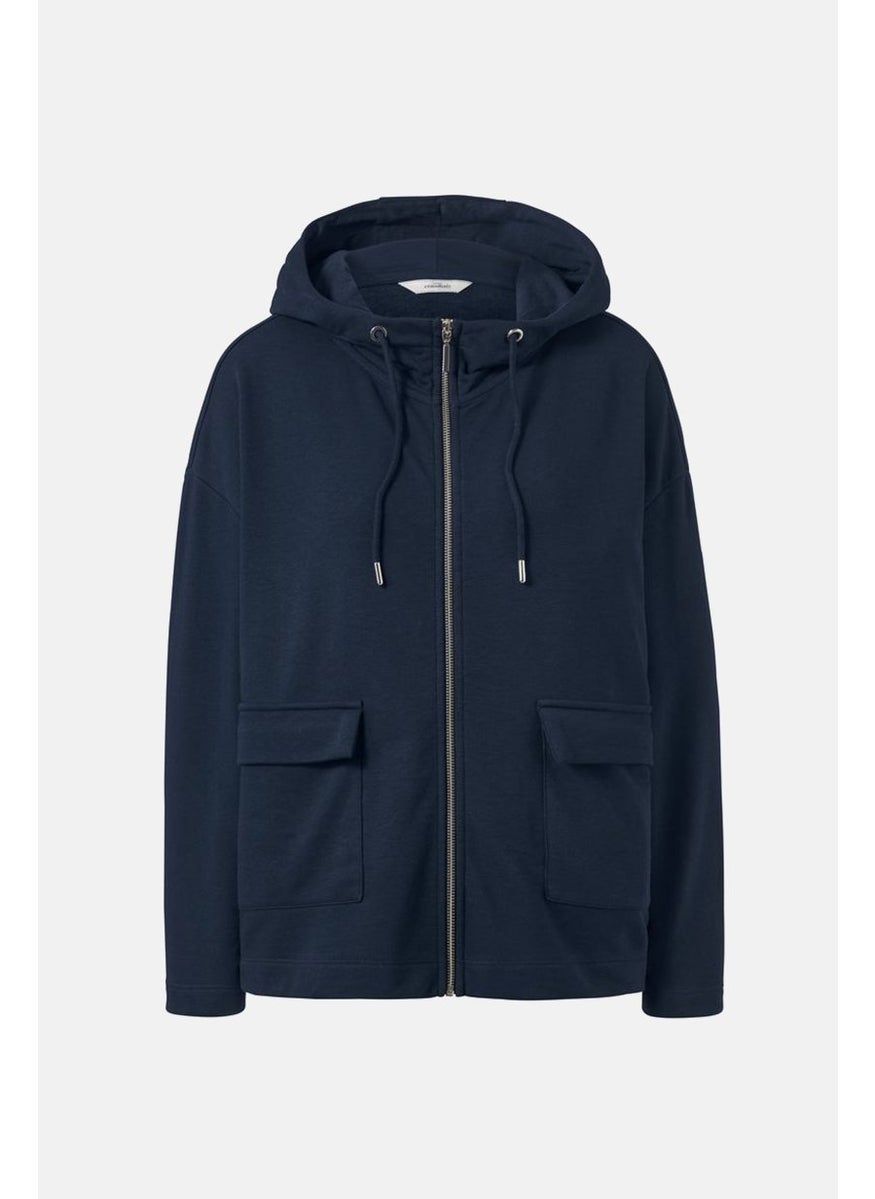Tchibo - Women Hooded Full Zip Long Sleeve Jacket, Navy - Image 1