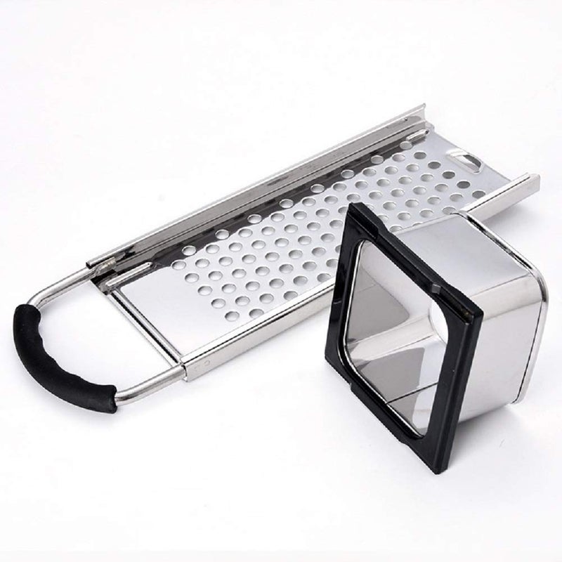 Stainless Steel Spaetzle Maker Homemade Noodle Dumpling Making Tool with Safety Pusher and Comfortable Rubber Handle