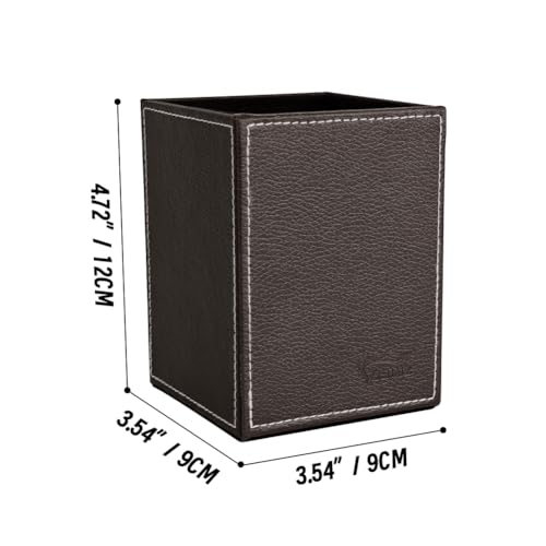 Fosinz Pen Pencil Holder Cup Container PU Leather Desk Organizer Stand Decor Brush Scissor Holder Decoration Office Desk Home School - Image 5