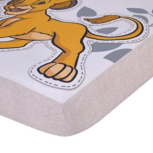 NoJo Disney Lion King Simba Tan, Sage, Gold and White Wild About You Nursery Photo Op Fitted Crib Sheet - Image 2