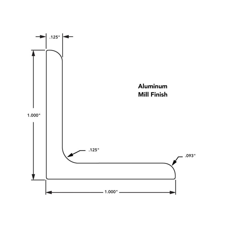 80/20 8020, 8211, 1" x 1" x 0.125" Structural Angle Aluminum Stock Profile, Wall Thickness 1/8", 90 Degree Angled DIY Industrial 1 Inch x 1 Inch Metal Profile (12" Long) - Image 2