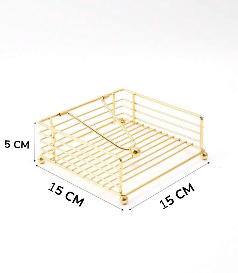 CentraLit Napkin Holder for Dining Table Square Shaped with Weighted Arm Modern Tissue Paper Holder for Kitchen Restaurant Farmhouse Gold Diwali Decoration Hotel Tableware Gold - Image 4
