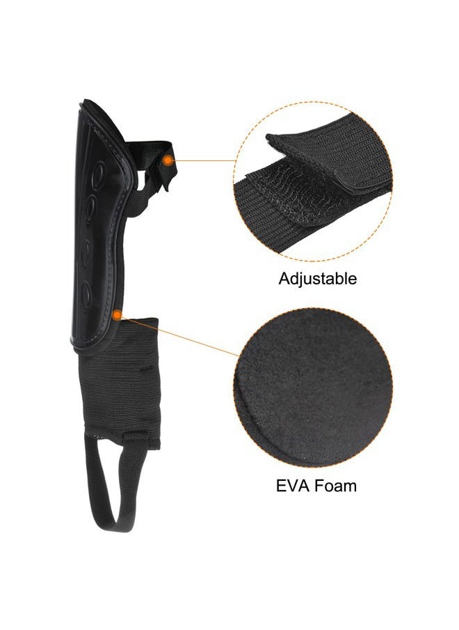 PATIKIL - Soccer Shin Guards with Ankle Support, 1 Pair EVA Cushion Protection Calf Protective Gear Pads Size L for Adult, Black - Image 1