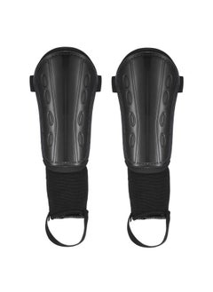 Soccer Shin Guards with Ankle Support, 1 Pair EVA Cushion Protection Calf Protective Gear Pads Size L for Adult, Black