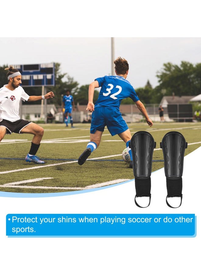 PATIKIL - Soccer Shin Guards with Ankle Support, 1 Pair EVA Cushion Protection Calf Protective Gear Pads Size L for Adult, Black - Image 1