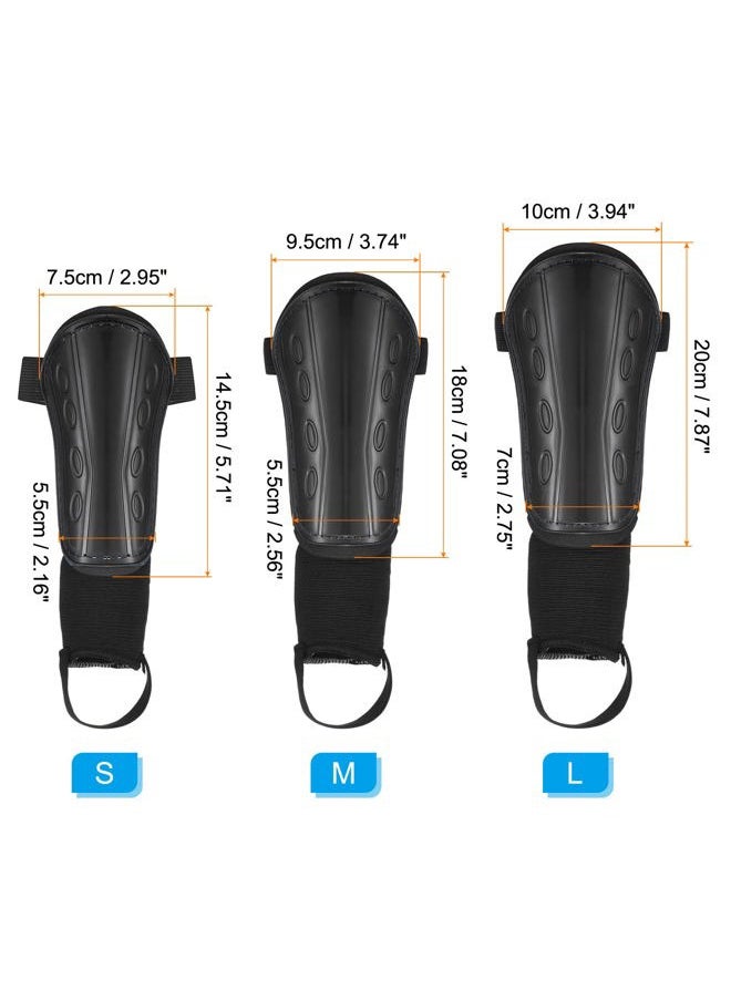 PATIKIL - Soccer Shin Guards with Ankle Support, 1 Pair EVA Cushion Protection Calf Protective Gear Pads Size L for Adult, Black - Image 1