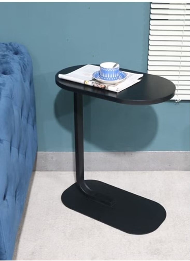 SYOSI C Shaped End Table, Side Table for Couch and Bed, Small Side Table, TV Tray Table for Small Spaces, Living Room, Bedroom, Rustic Snack Table 45*30*63CM  - Image 2