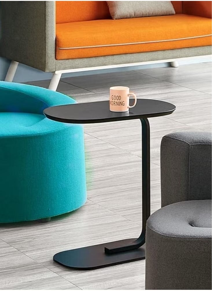 SYOSI C Shaped End Table, Side Table for Couch and Bed, Small Side Table, TV Tray Table for Small Spaces, Living Room, Bedroom, Rustic Snack Table 45*30*63CM  - Image 3