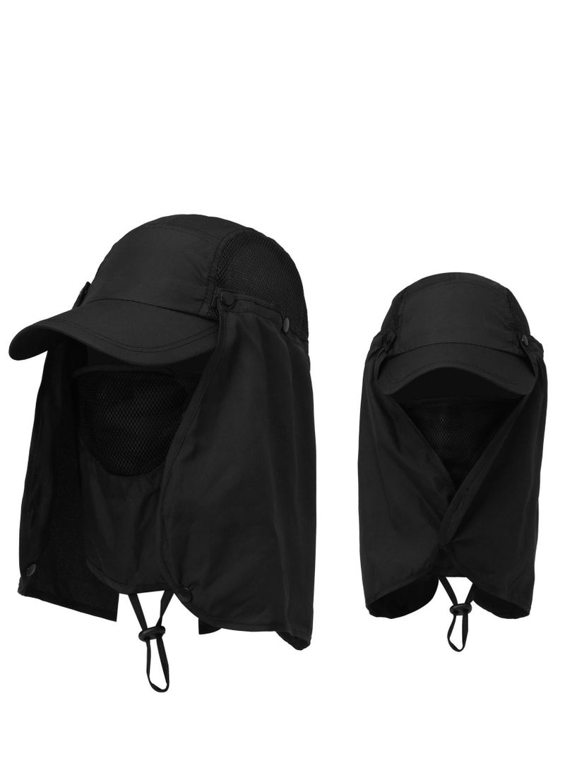 Loquat Summer Quick-dry Sunscreen Baseball Cap Outdoor Face Mask 360 Degree Sun Hat