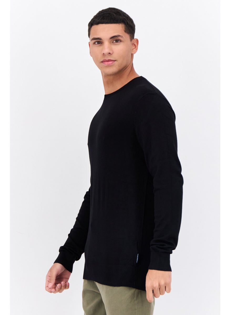 French Connection Men Crew Neck Knitted Sweater, Black  - Image 2
