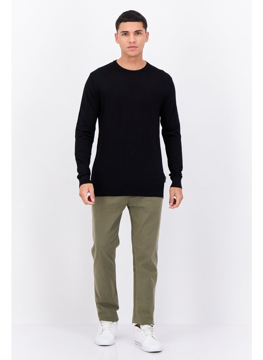 French Connection Men Crew Neck Knitted Sweater, Black  - Image 4