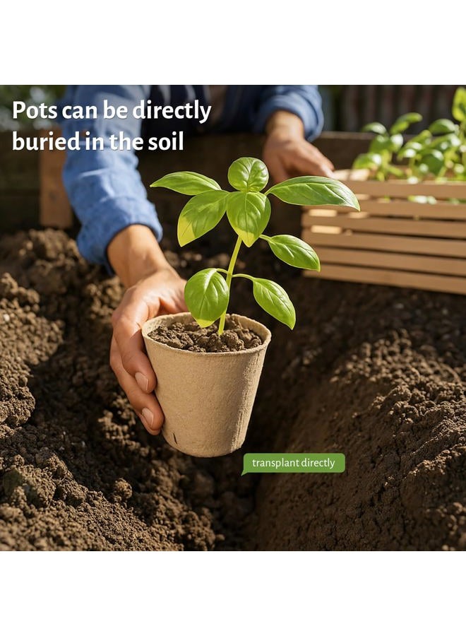 Bluepro 120 Packs 3.15 Inch Peat Pots, Biodegradable Pots for Seedlings with Drainage Holes, Herb Seed Starter - Image 5
